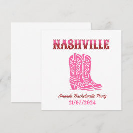 nashville bachelorette party pink cowgirl 招待状