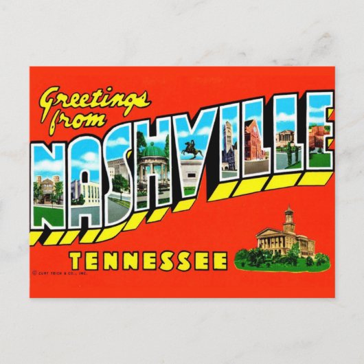  Nashville Colorful Greeting  Postcard ポストカード (正面)