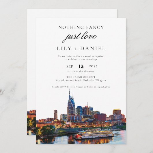 Nashville Elopement Wedding Reception 招待状 (正面/裏面)