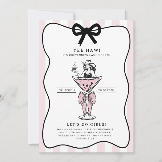 Nashville Last Rodeo Bachelorette 招待状 (正面)