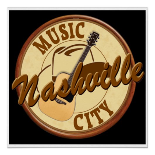 Nashville Music City 20" x 20"ポスター ポスター (正面)