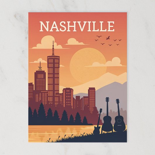 Nashville: Music City Skyline at Sunset ポストカード
