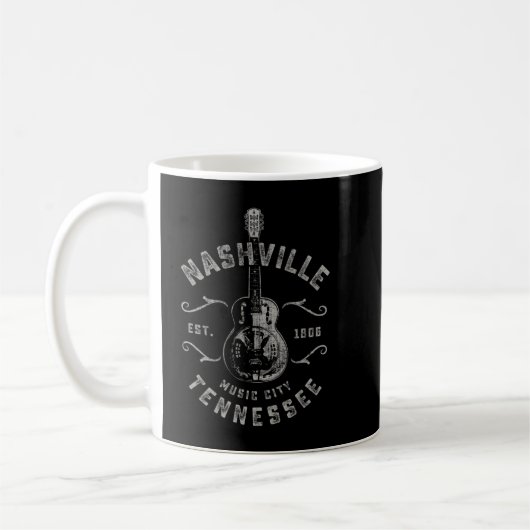 Nashville Music City Usa Vintage.png コーヒーマグカップ (左)