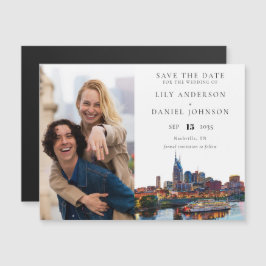 Nashville Riverfront Photo Wedding Save The Date マグネット招待状