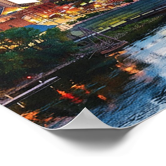 Nashville Riverfront Wedding Welcome Sign ポスター (角)