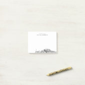 Nashville Skylineのデスクからパーソナライズされた ポストイット (デスク上)