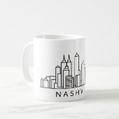 Nashville Skyline – Cityscape Design コーヒーマグカップ (正面左)