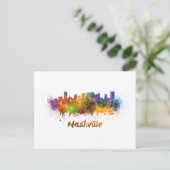 Nashville skyline in watercolor ポストカード (スタンド正面)