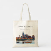 Nashville Skyline Watercolor Girls Weekend トートバッグ (裏面)