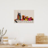 Nashville Tennessee Skyline Abstract Art ポスター (キッチン)