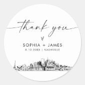 Nashville Thank You Favy 3" （シート6枚） ラウンドシール (正面)