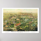 Nashville TN Panoramic Map DIGITALLY REMASTERED ポスター (正面)