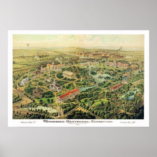 Nashville TN Panoramic Map DIGITALLY REMASTERED ポスター (正面)