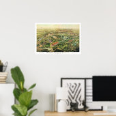 Nashville TN Panoramic Map DIGITALLY REMASTERED ポスター (ホームオフィス)