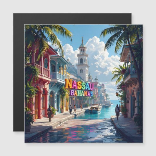 Nassau bahamas dreaming magnet (正面/裏面)