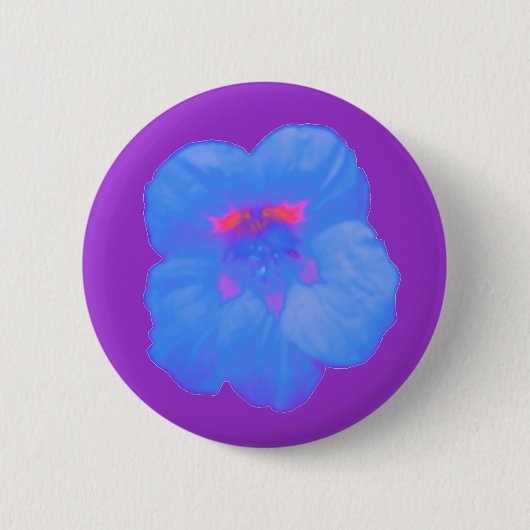 Nasturtium Bright Blueボタン 缶バッジ (正面)