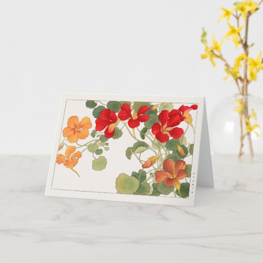 Nasturtium by谷上湖南 カード (黄色い花)