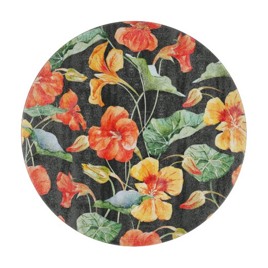 Nasturtium Orange：水色ダークパターン。 カッティングボード (正面)