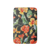 Nasturtium Orange:水色ダークパターン。 バスマット (正面縦)
