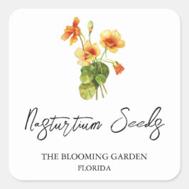 Nasturtium Seedsラベル スクエアシール