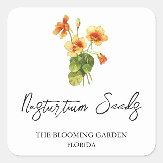 Nasturtium Seedsラベル スクエアシール (正面)