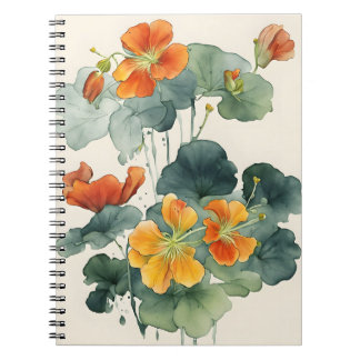 Nasturtium - Watercolor flowers ノートブック