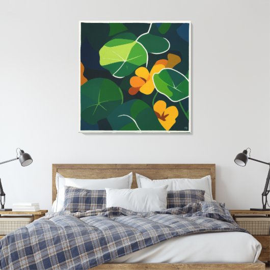 Nasturtiums - Large Canvas Print キャンバスプリント (インサイチュ (寝室))