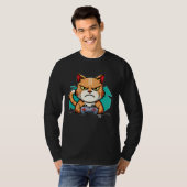 Nasty Gaming Cat With An Evil Look Gamer 1 Tシャツ (正面フル)