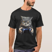 Nasty Gaming Cat With An Evil Look. Gamer Tシャツ (正面)