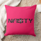 NASTY Statement Throw Pillow クッション (ブランケット)