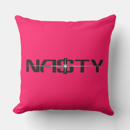 NASTY Statement Throw Pillow クッション (正面)