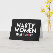 Nasty Women Making History Greeting Card カード (黄色い花)