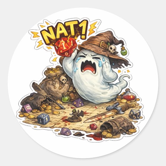 Nat 1 ダイス ゴブリン ステッカー | 致命的な失敗 RPG S (正面)