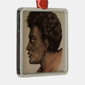 NataiのBream湾、ニュージーランドからのマオリの責任者 メタルオーナメント (右)