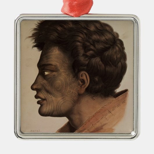 NataiのBream湾、ニュージーランドからのマオリの責任者 メタルオーナメント (正面)