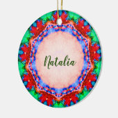 NATALIA Christmas Fractal Personalised セラミックオーナメント (左)