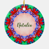 NATALIA Christmas Fractal Personalised セラミックオーナメント (裏面)
