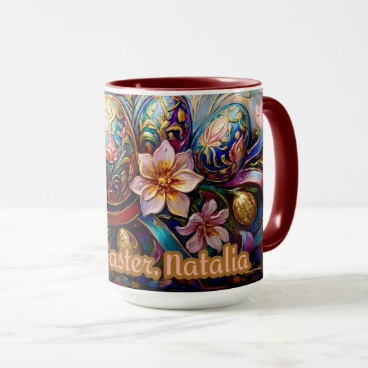 NATALIA ~ EASTER MUG ~ Flowers Eggs~  マグカップ (正面右)