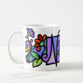 NATALIEの手塗りの名前をカスタムする コーヒーマグカップ (左)