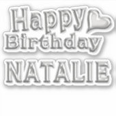 Natalie Happy Birthday silver Aufkleber Sticker シール (正面)