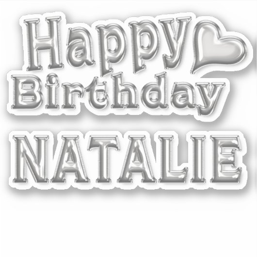 Natalie Happy Birthday silver Aufkleber Sticker シール (正面)