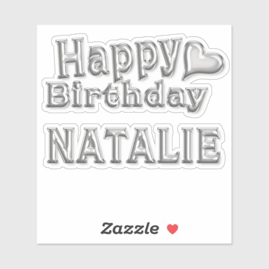 Natalie Happy Birthday silver Aufkleber Sticker シール (シート)