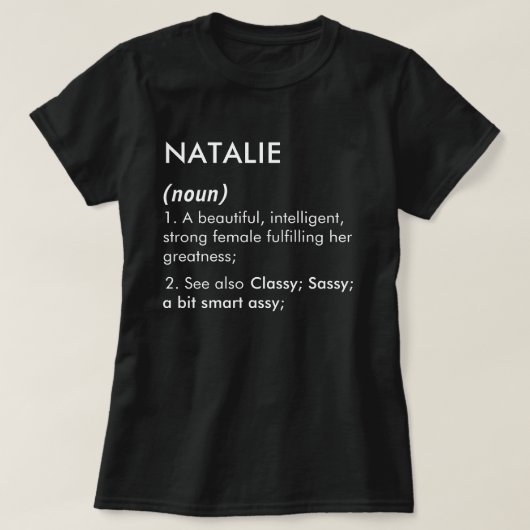 Natalie name, Editable name, Custom name Tシャツ (デザイン正面)