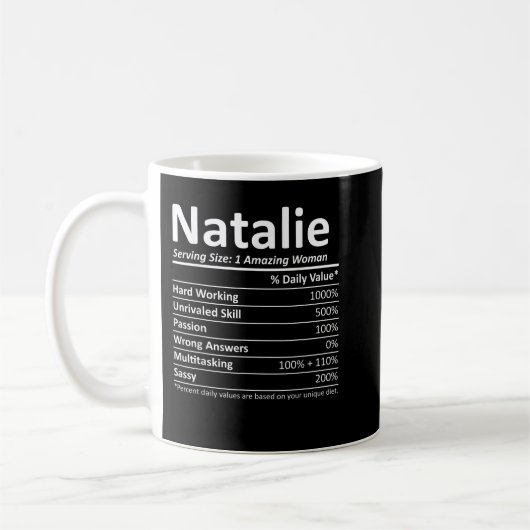 NATALIE Nutrition Personalized Name Funny Christma コーヒーマグカップ (左)