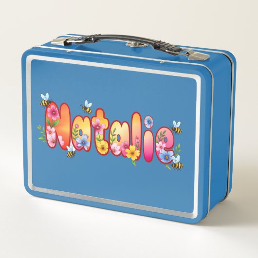 Natalie - Personalized Bee Lunch Box メタルランチボックス (裏面)