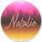 Natalie Vorname Name golden pink Aufkleber Sticker シール (正面)