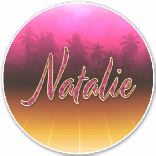 Natalie Vorname Name golden pink Aufkleber Sticker シール (正面)