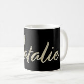 Natalie white gold Handwriting Tasse Kaffeetasse コーヒーマグカップ (正面右)