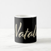 Natalie white gold Handwriting Tasse Kaffeetasse コーヒーマグカップ (中央)