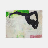 Natarajasanaのヨガの女の子-フリースブランケット フリースブランケット (正面(横))